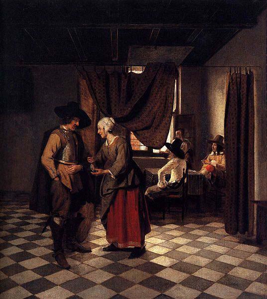 Pieter de Hooch Paying the Hostess oil painting picture